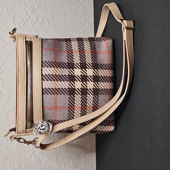 Spartina 449 Wymberly Plaid Linen Leather Crossbody Bag, NWOT - Picture 8 of 14